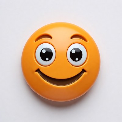 Smiling Orange Emoji Face