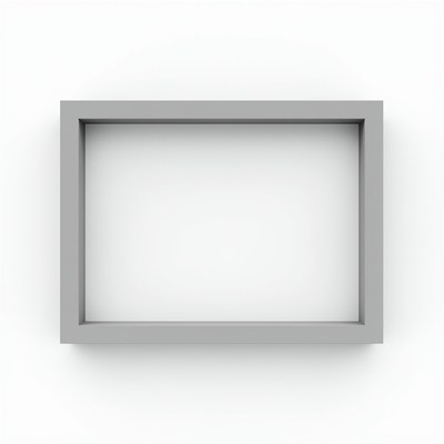Gray Picture Frame Isolated