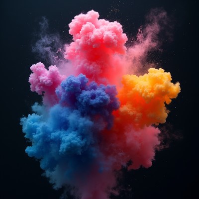Colorful Exploding Powder Burst
