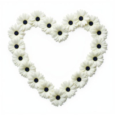 White Daisies Heart Shape