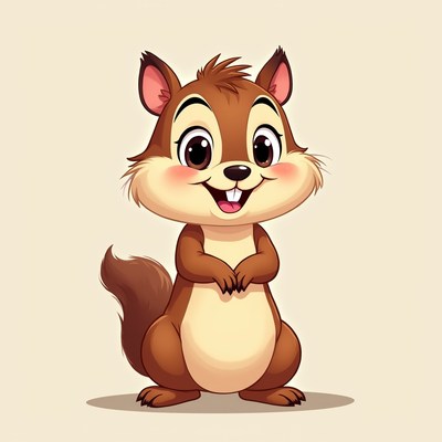 Cute cartoon chipmunk smiling