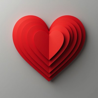 Layered Red Paper Heart