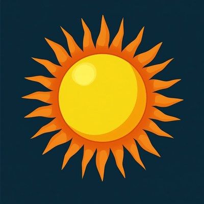 Bright yellow cartoon sun
