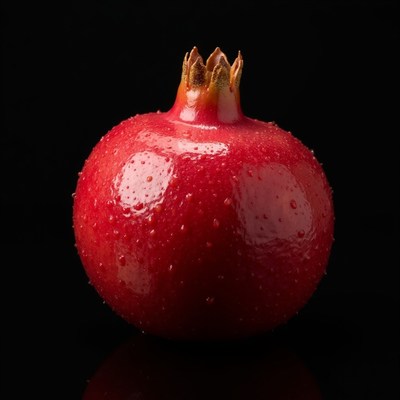 Ripe Pomegranate on Black Background
