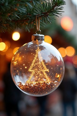 Christmas Tree in Glass Ornament