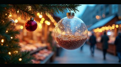 Glitter Christmas Ornament on Tree