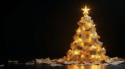 Golden Money Christmas Tree
