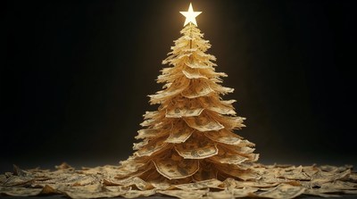 Money Tree Made of Dollar Bills