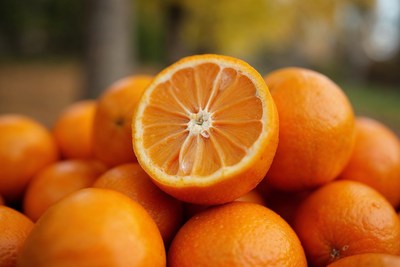 Close-up of sliced orange in pile