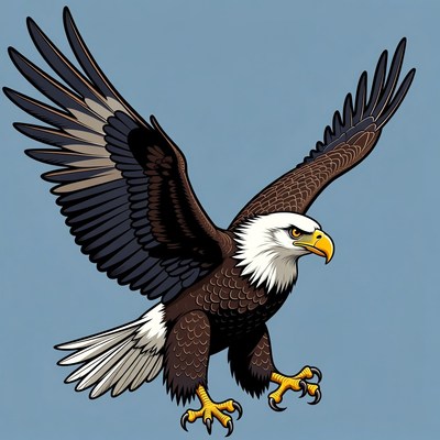 Bald Eagle with Wings Spread