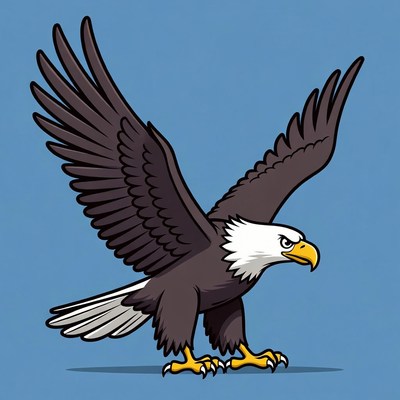 Bald Eagle with Wings Spread