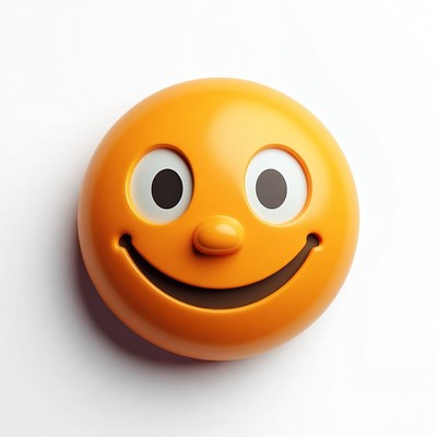 Smiling Orange Emoji Face