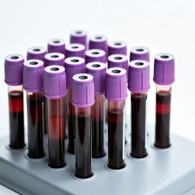 Purple-top blood sample tubes