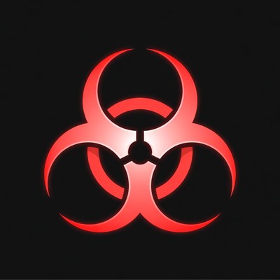 Glowing Red Biohazard Symbol