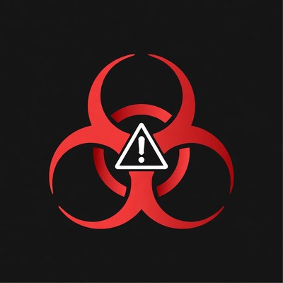 Red Biohazard Symbol with Warning