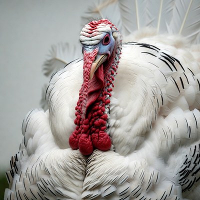 White turkey facing forward