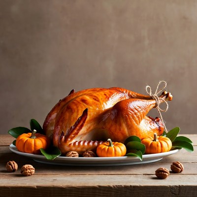 Roasted Thanksgiving Turkey with Pumpkins