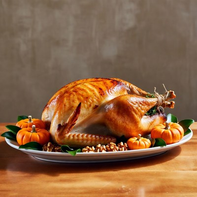 Roasted Turkey with Pumpkins