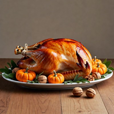 Roasted Turkey with Pumpkins