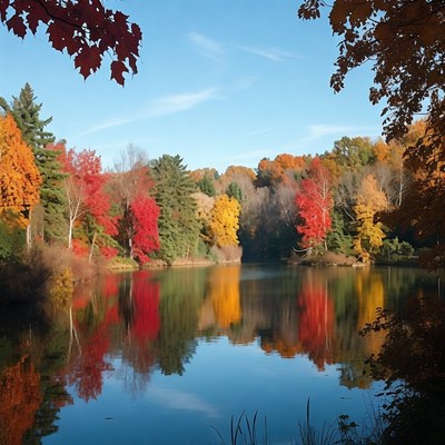 Autumn Lake with Colorful Fall Foliage