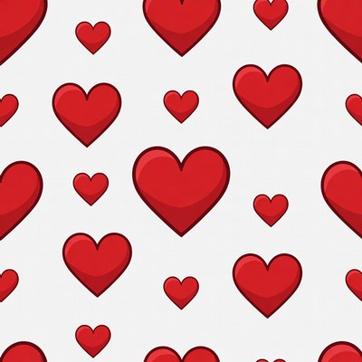 Red Hearts Seamless Pattern