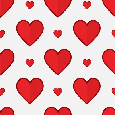Red Hearts Seamless Pattern
