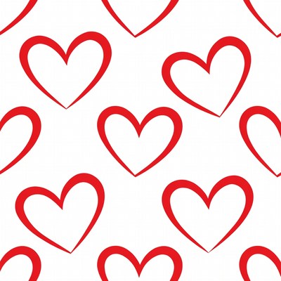 Red Outline Hearts Pattern