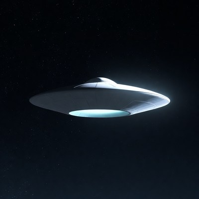 UFO Flying in Night Sky