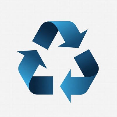Blue Recycle Symbol Icon