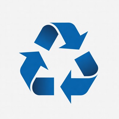 Blue Recycle Symbol Icon
