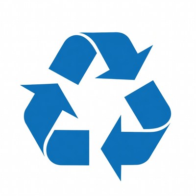 Blue Recycling Symbol Icon