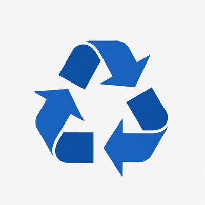 Blue Recycling Symbol Icon