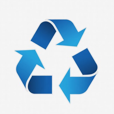 Blue Recycling Symbol Icon