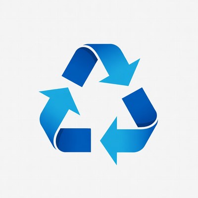 Blue Recycling Symbol Icon