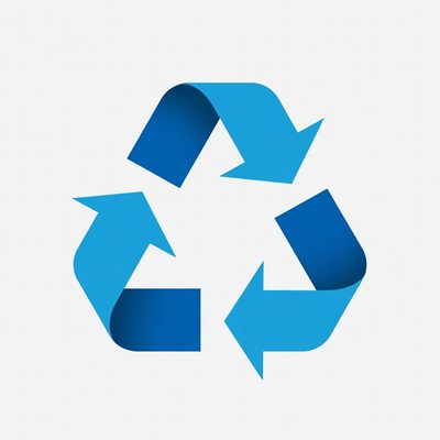Blue Recycling Symbol Icon
