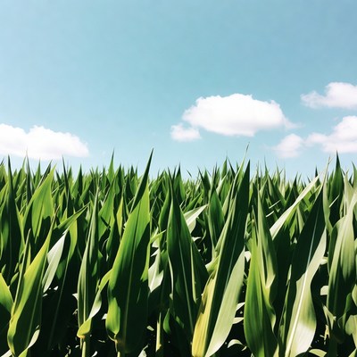 Corn Field Under Blue Sky