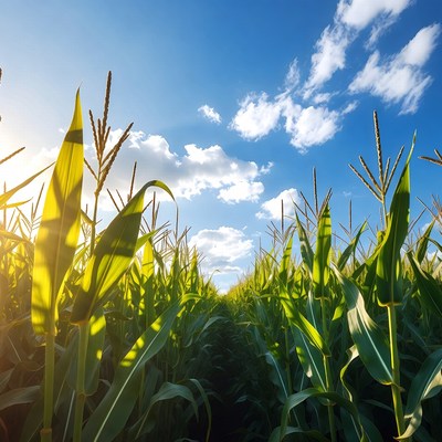 Corn Field Under Blue Sky