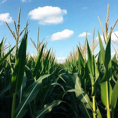 Corn Field Under Blue Sky