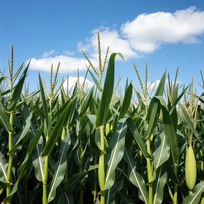 Corn Field Under Blue Sky