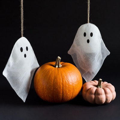 Halloween Ghosts and Pumpkins Hanging