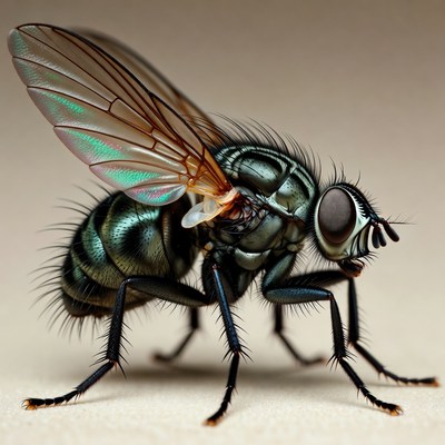 Closeup of Metallic Green Fly