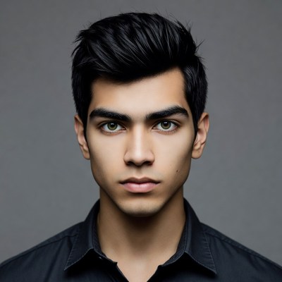 Handsome young man with quiff hairstyle