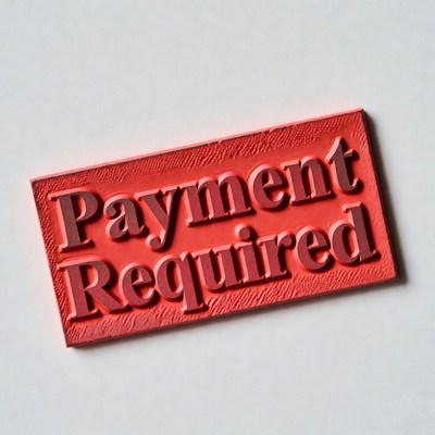 Payment Required Rubber Stamp