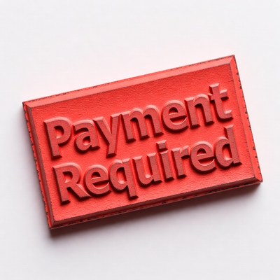 Payment Required Red Rubber Stamp