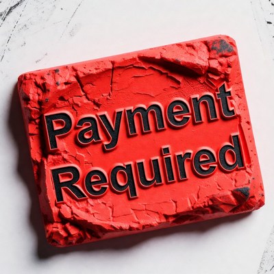 Payment Required Rubber Stamp