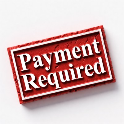 Payment Required Rubber Stamp