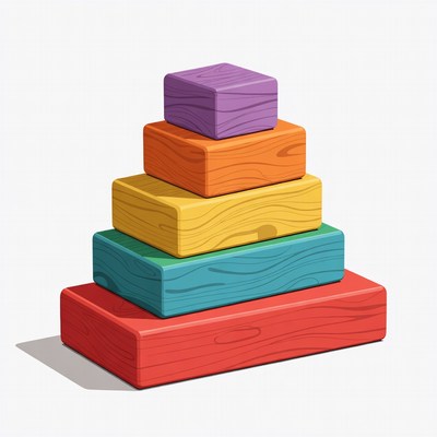 Colorful Stacking Wooden Blocks Tower