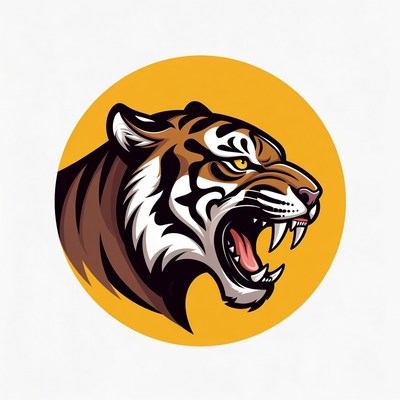 Roaring tiger head illustration