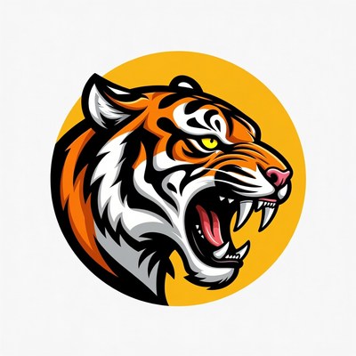 Roaring tiger head illustration