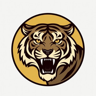 Roaring tiger head illustration